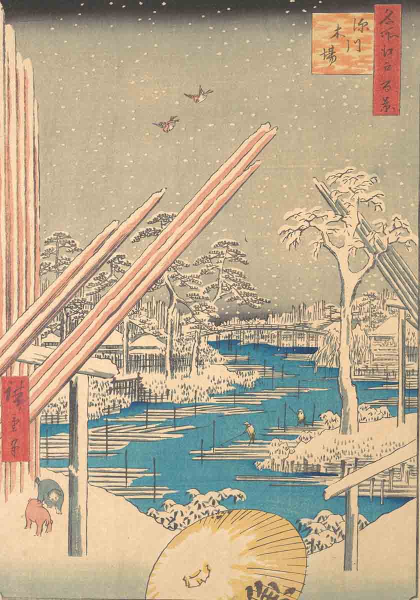 ukiyo-e snow river