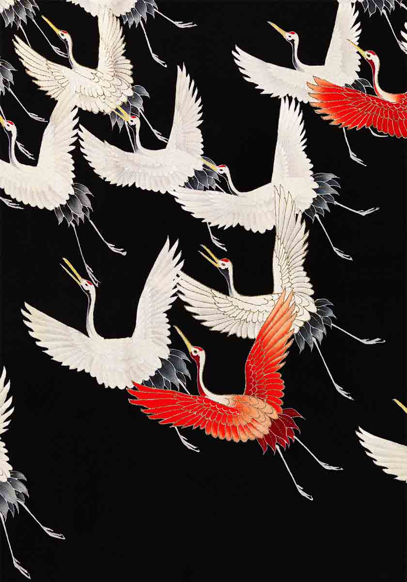 Vintage Japanese Stork Print