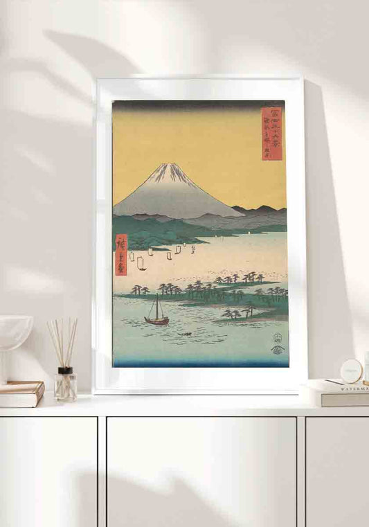 ukiyo-e mount fuji sunset