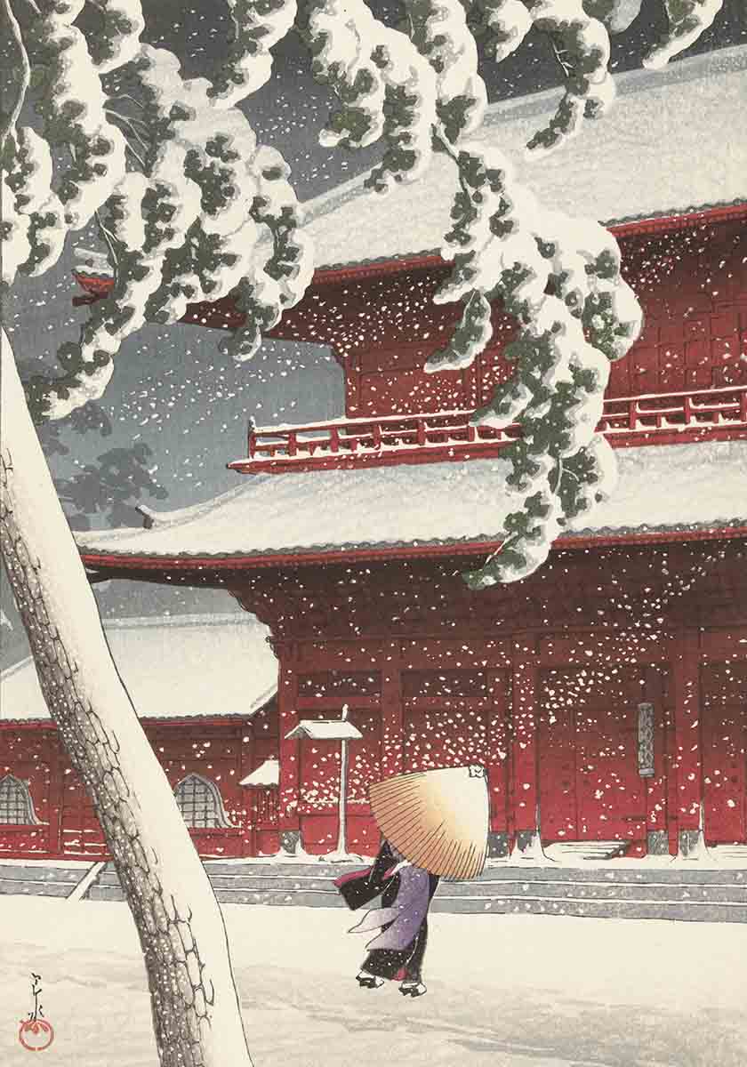 ukiyo-e snowy night